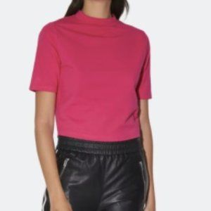Walter Baker Mockneck Pink Cotton-Blend Top